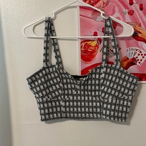 Cropped plaid tank/bandeau